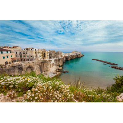 Italian Village Of Vieste by Zodebala - Wrapped Canvas Print