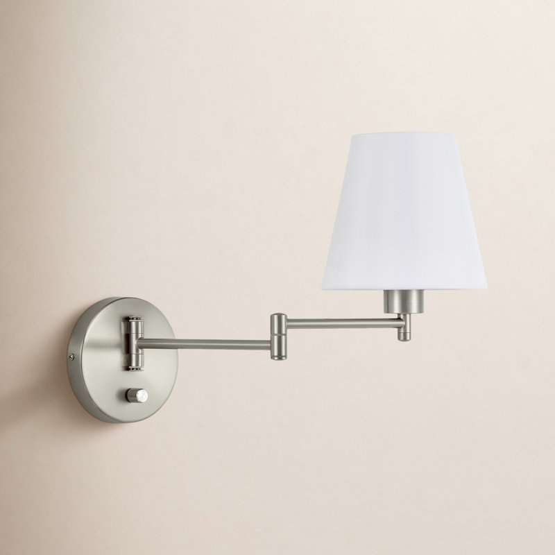 Applique à bras pivotant, H 12,2 po x l 7,09 po x P 14,96 po, Nickel brossé