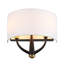Patchwork 2-Light Wall Sconce - Black/Satin Brass