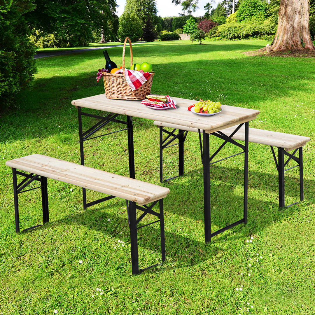 Hutsell Rectangular 3 - Piece 2 - Person 120Cm L Outdoor Picnic Table