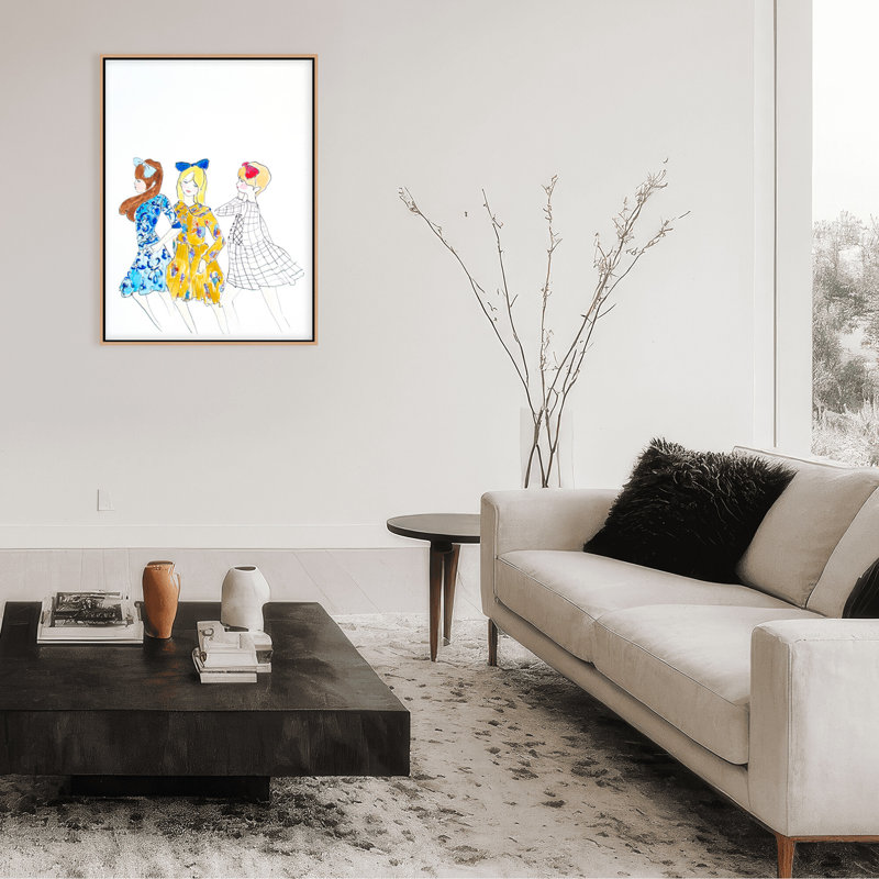 Pop Art & Retro The Young Ones by  - Picture Frame Painting, 16" H x 12" W x 2.375" D, Framed Canvas, Beige