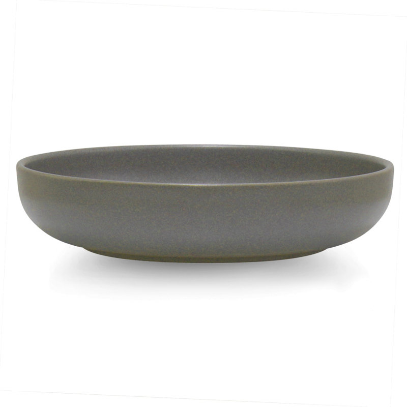 Habraham 4 Piece Stoneware Pasta Bowl Set, Beige/Grey