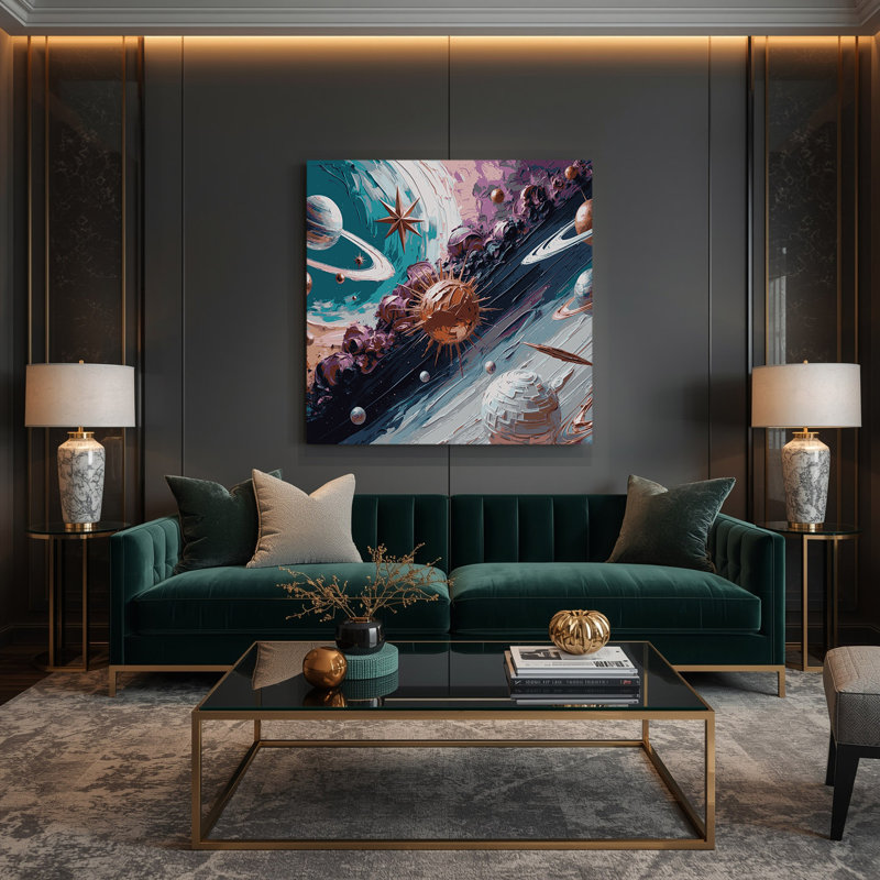 Art mural sur toile gris, 32" H x 32" W