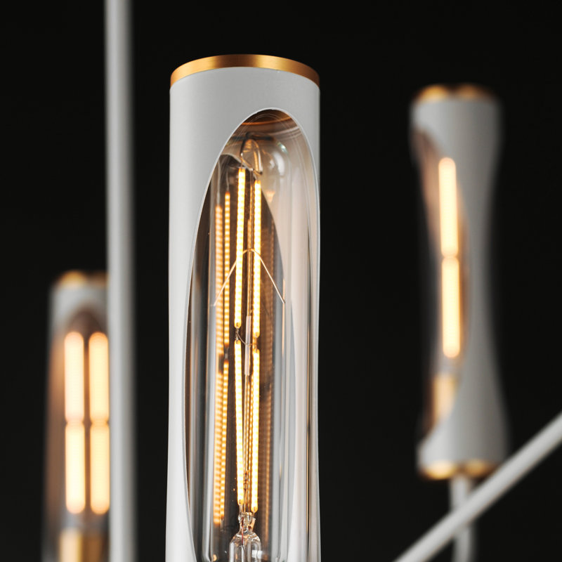 Lustre Regent, Gris français clair / laiton vieilli naturel