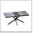 Adjustable Rectangular Dining Table With Dark Grey Top And Iron Base, Featuring A Storage Box For Convenience