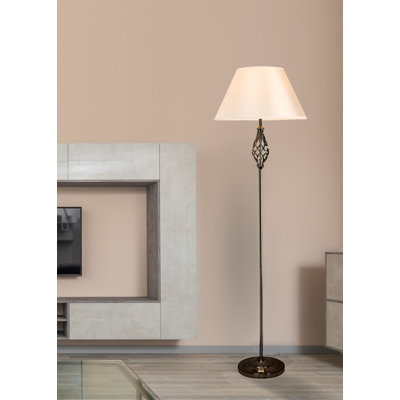 Bratton 155cm Traditional Twist Zinn Schwarz Stehleuchte