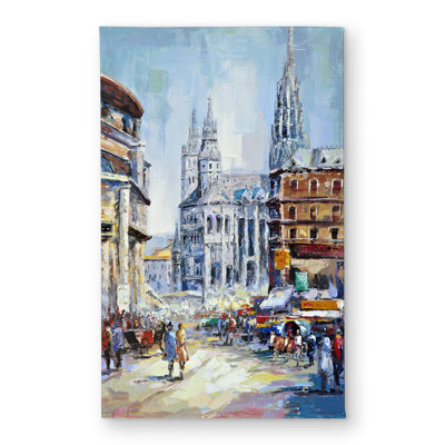 Busy street by a sunny day Door Mat | Scenic Woman Home Decor
