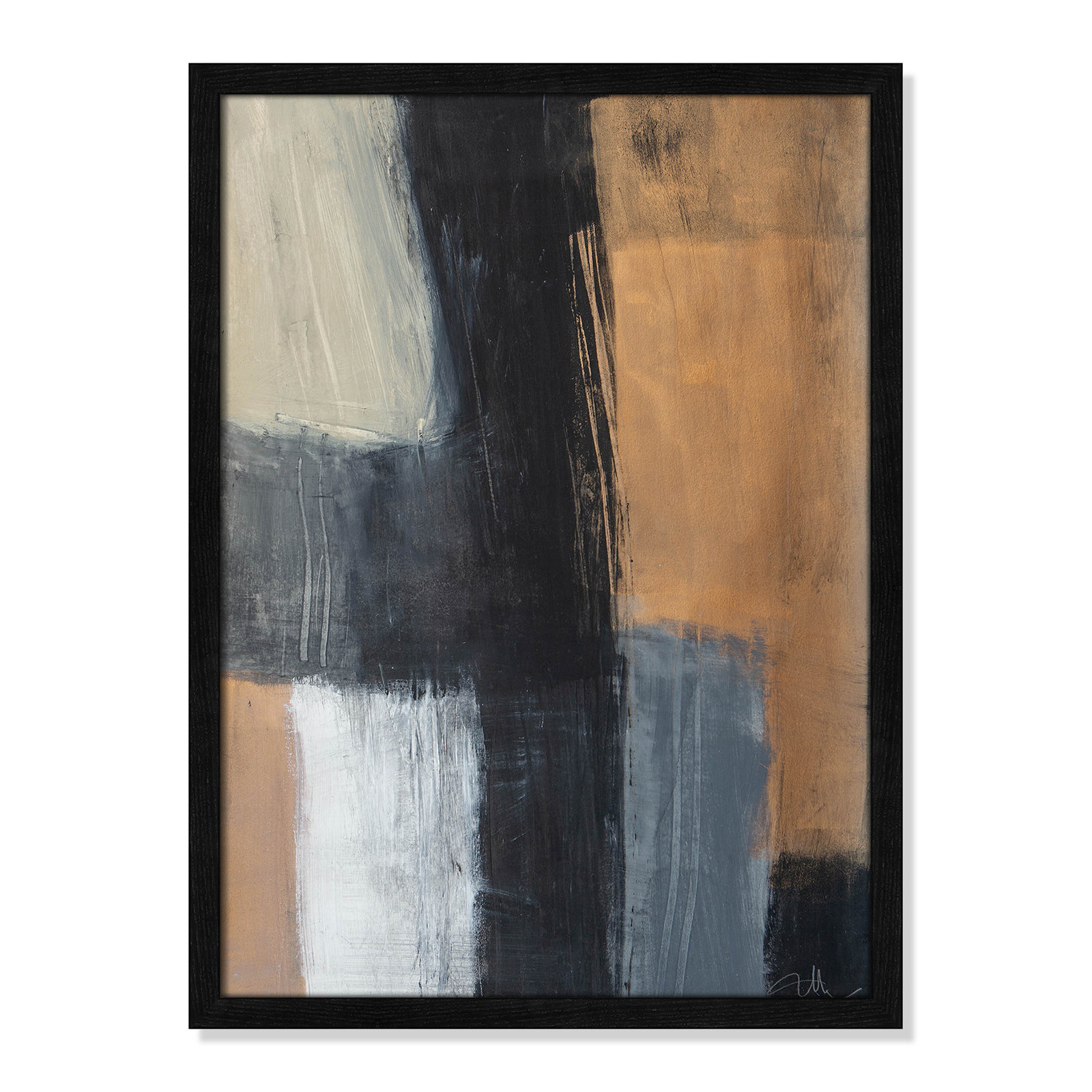 Metallic Slate II by Casa Fine Arts, 23" H x 17" W x 1.25" D, Black Slim Unmatted Picture Framed