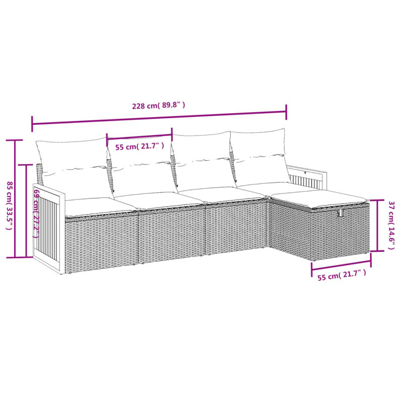Ensemble de canapé de jardin Vidaxl beige