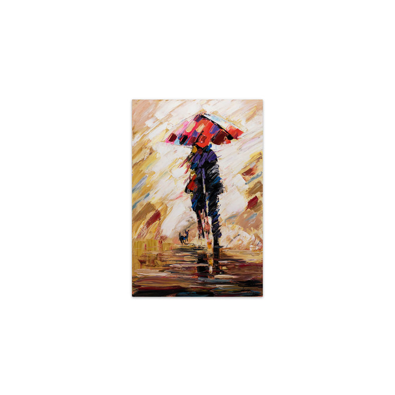 Hand -painted acrylic painting Under the Umbrella