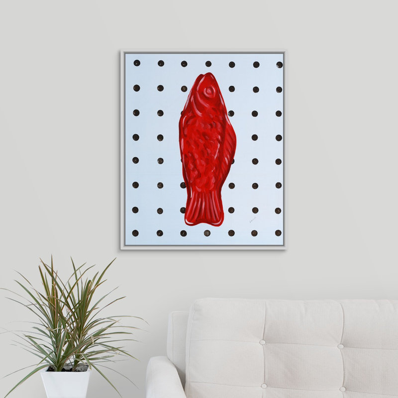 « bonbon shop iii », peinture sur toile, H 25,7 po x l 21,7 po x P 1,75 po, Cadre flottant blanc