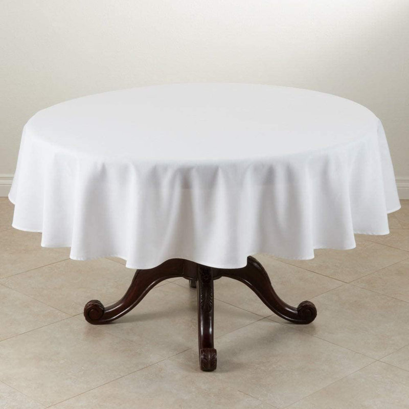 Housse de table en polyester | Tissu lavable | Infroissable | Nappe pour banquets, mariages, fêtes et plus, 108 po, noir