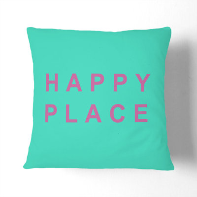 Happy Place Square Throw Cushion