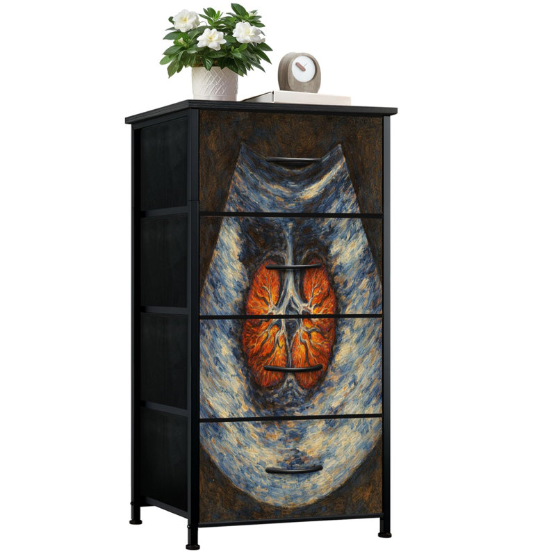 Commode pour chambre à coucher avec 4 tiroirs de rangement