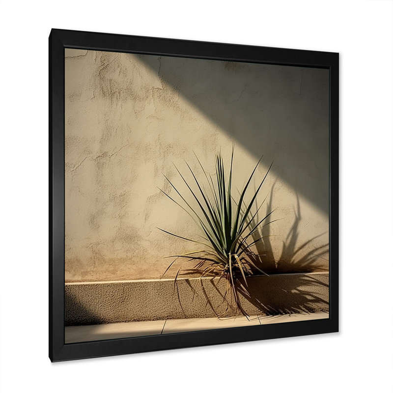Plantes de minimalisme sur toile, H 24 po x l 24 po x P 1 po, Cadre simple noir