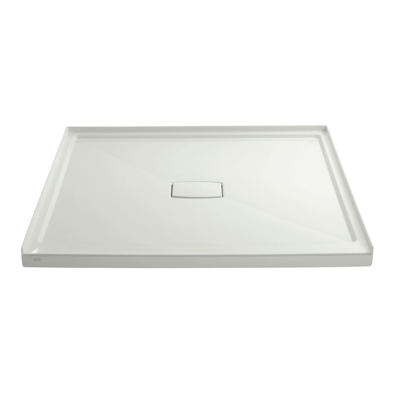 Archer 60" x 60" Single Threshold Acrylic Alcove Shower Base, Center Drain, Dune