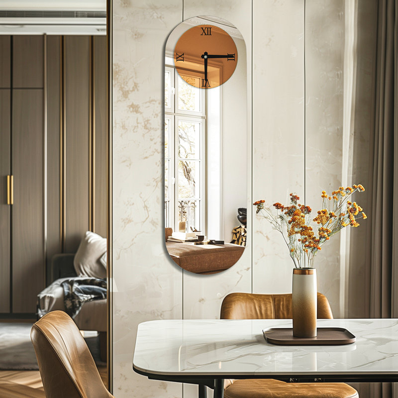 Horloge murale miroir