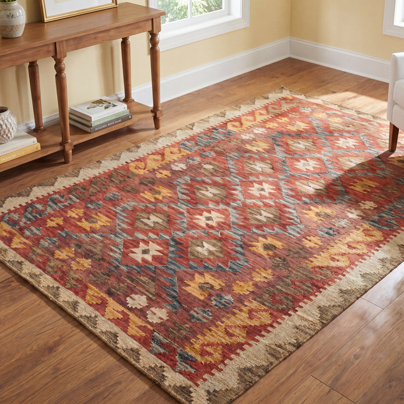 Fiona Wool Southwestern Indoor Rug, Rectangle 7'6" x 9'6"