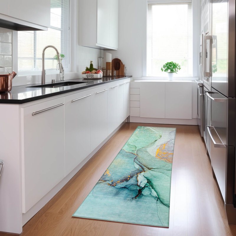 Alfonzo Machine-Washable Stain Resistant Abstract Area Rug, Runner 2'3" x 7'6"