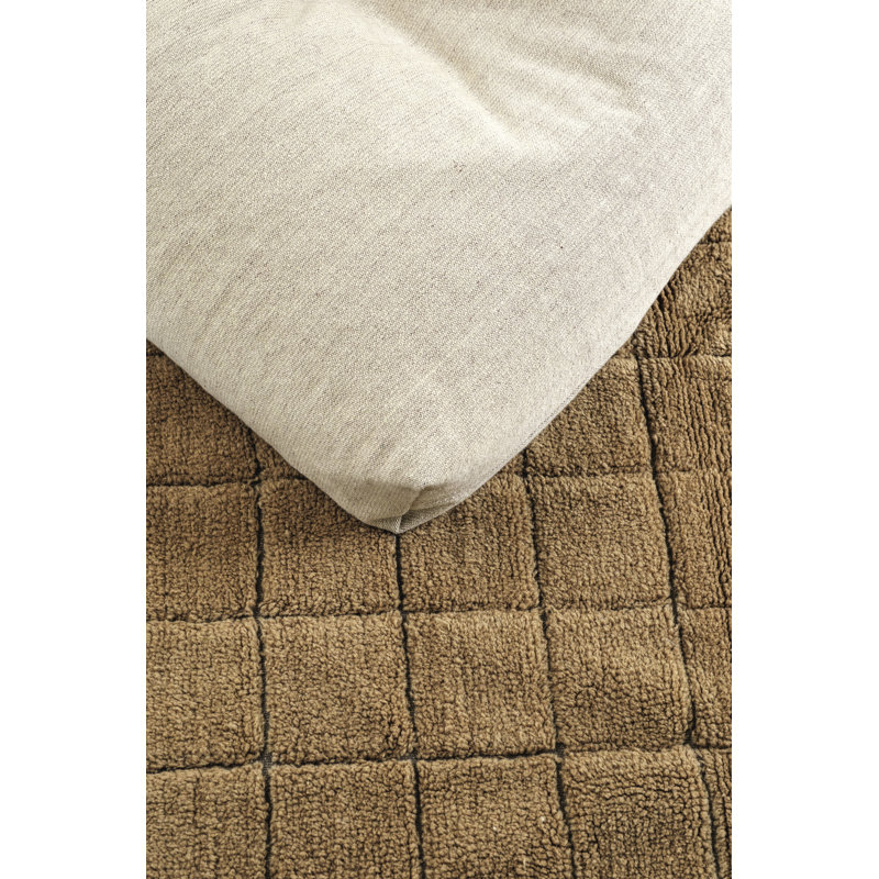 Mosaic Wool Geometric Area Rug in Brown, Rectangle 7'6" x 9'10"