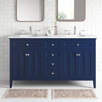 Ain 60'' Double Bathroom Vanity with Marble Top