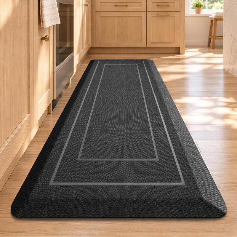Tapis de cuisine en mousse à haute densité, imperméable et antidérapant 9/10 po, L 48 po x l 20 po, Noir