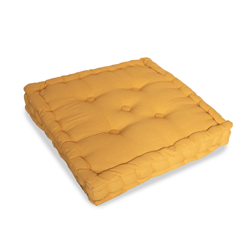 100% Cotton Booster Armchair Seat Pads Cushion, Mustard