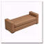 Repose-pieds durable en similicuir brun
