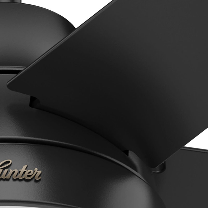 52" Aerodyne 5 - Blade Wi-Fi Smart Standard Modern Ceiling Fan with Lights and Remote, Matte Black