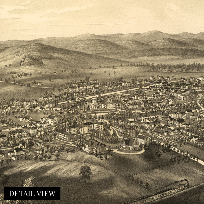 " 1886 Amherst Massachusetts ", 36" W x 24" H