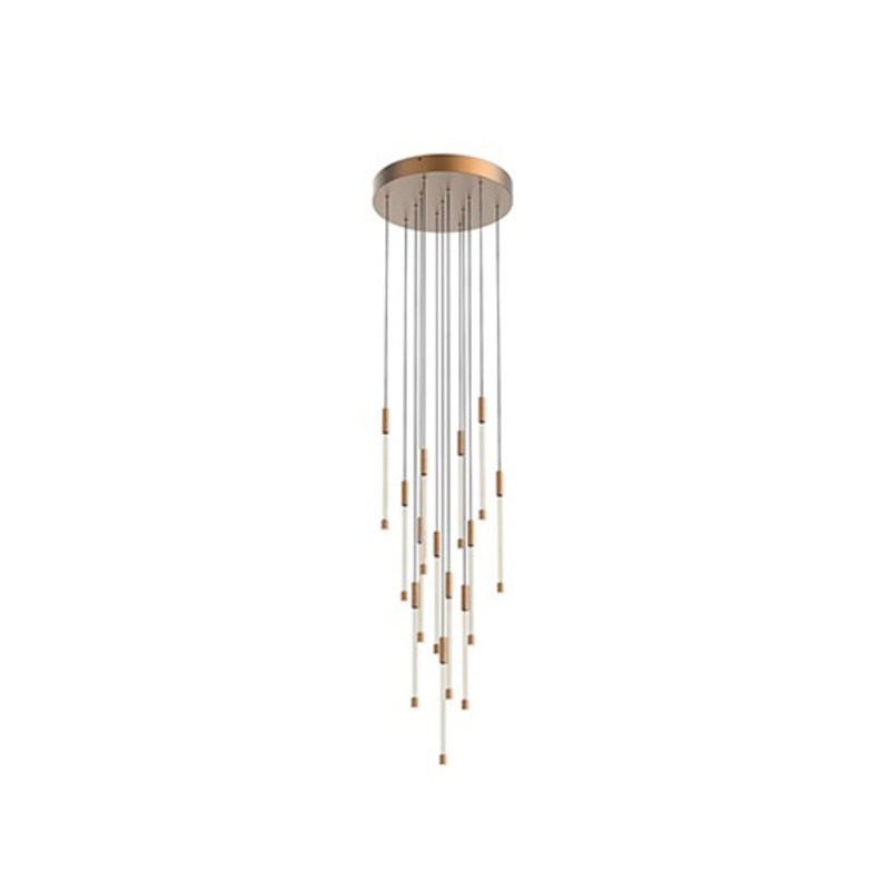 Motif 13 - Light LED Pendant, 13" H x 12.75" W x 12.75" D, Vintage Brass