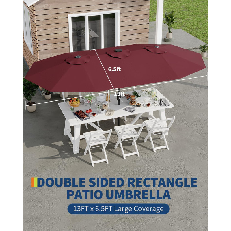 198.1cm Market Parasol, Red