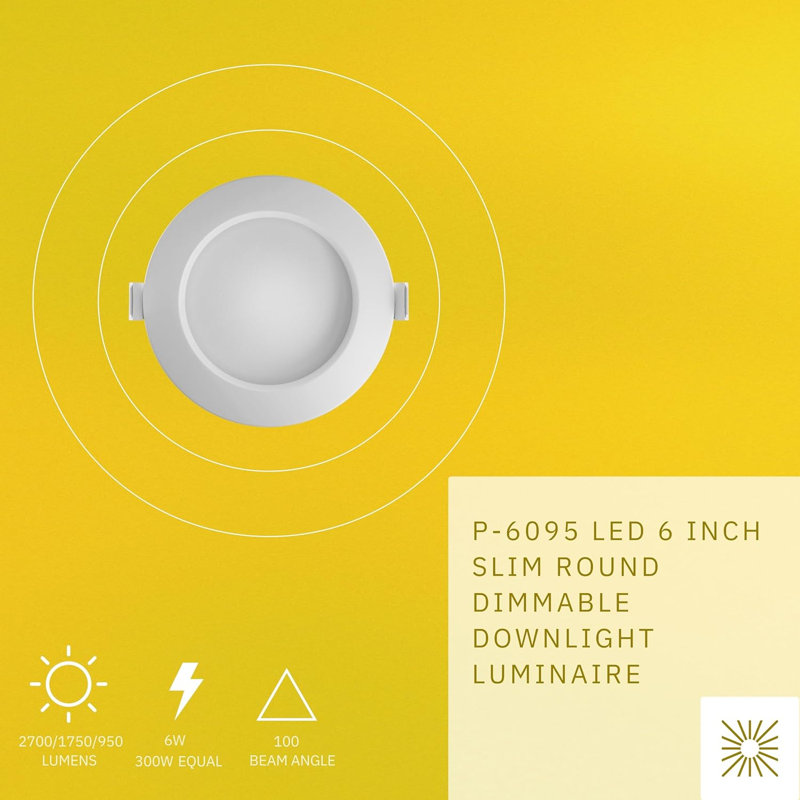 Ensemble d'éclairage encastré standard de 6 po à température de couleur réglable de 10 watts à intensité variable et homologué IC