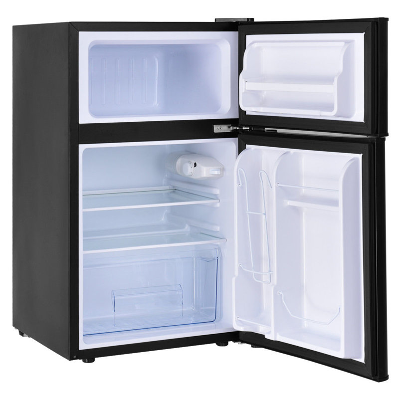 3.2 Cu Ft Compact Black Stainless Steel Refrigerator with Freezer