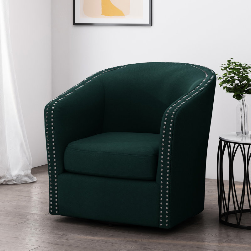 Fauteuil pivotant avec accoudoirs élégants en tissu de conception moderne et fabriqués à la main