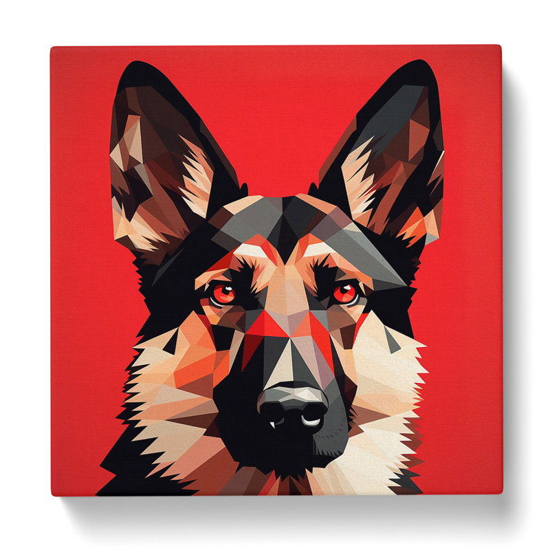 German Shepherd Constructivism - No Frame Print, 50cm H x 50cm W x 3cm D