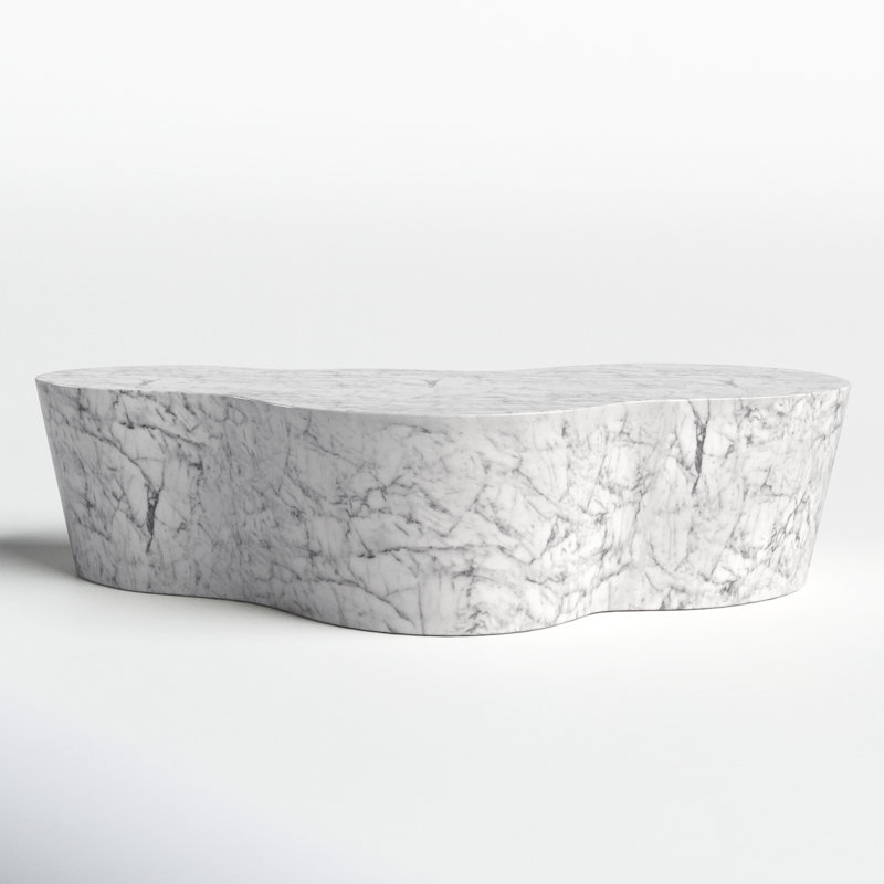 Free Form White Marble Outdoor Coffee Table