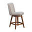 Tabouret de comptoir pivotant Constantine au fini chêne brun avec tissu taupe