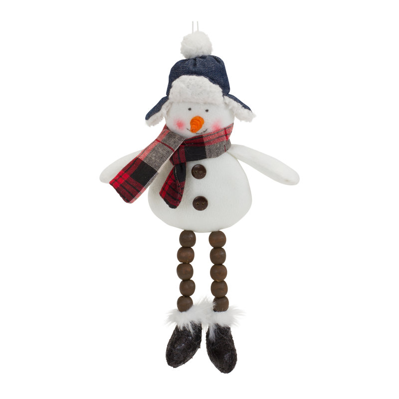 Ornement suspendu en peluche bonhomme de neige en polyester