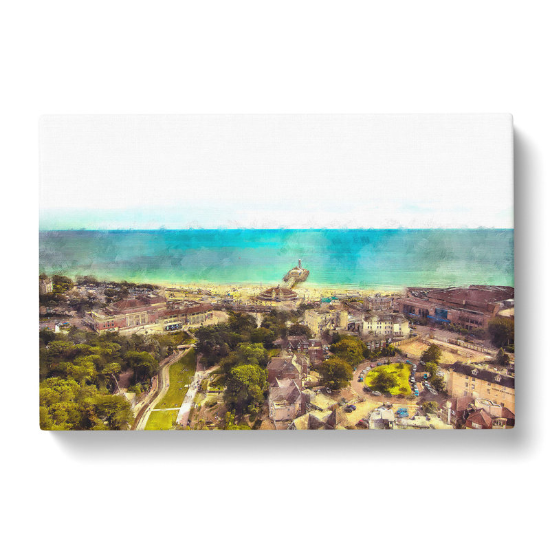 The Bournemouth Coast - Wrapped Canvas Print, 35cm H x 50cm W x 3cm D