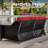 3-Seat Outdoor PE Wicker Sofa with 4" Red Cushions and Adjustable Feet-1311361619