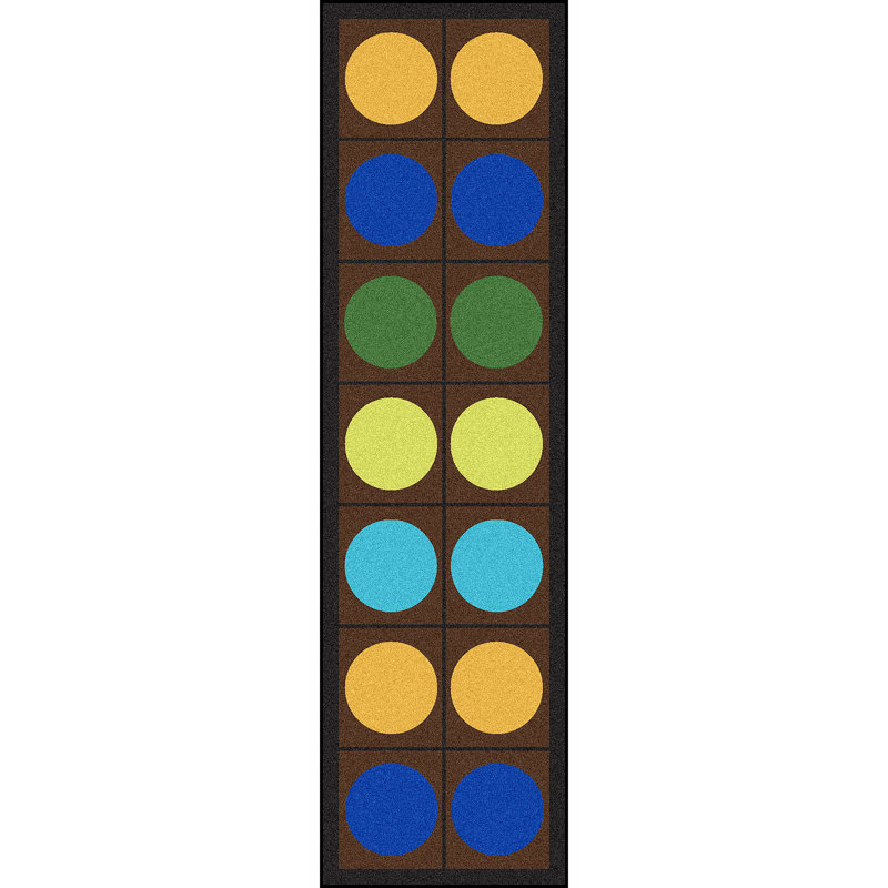 Tapis brun touffeté Lots of Dots, Tapis de couloir 2 pi 1 po x 7 pi 8 po