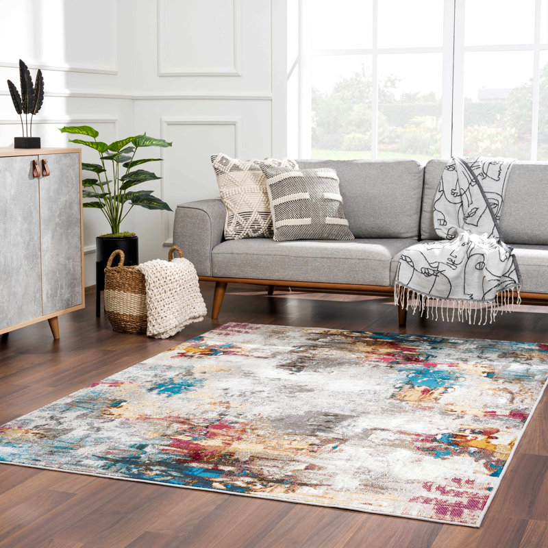 Abstract Indoor Rug, Rectangle 6'7" x 9'