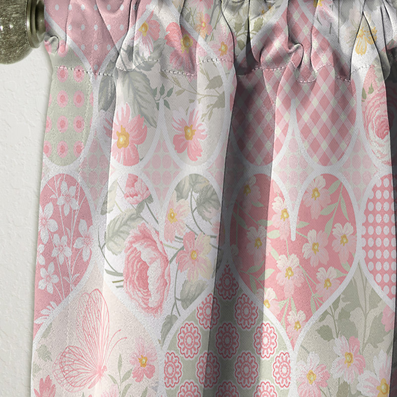 Panneau de rideau occultant à motif floral Patchwork, L 52 po x L 108 po