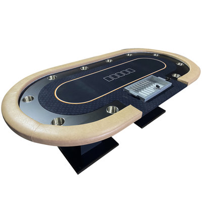 Table de poker INO Design 96 "de qualité supérieure pour jeux de casino à 10 joueurs avec porte-gobelet à DEL à intensité variable