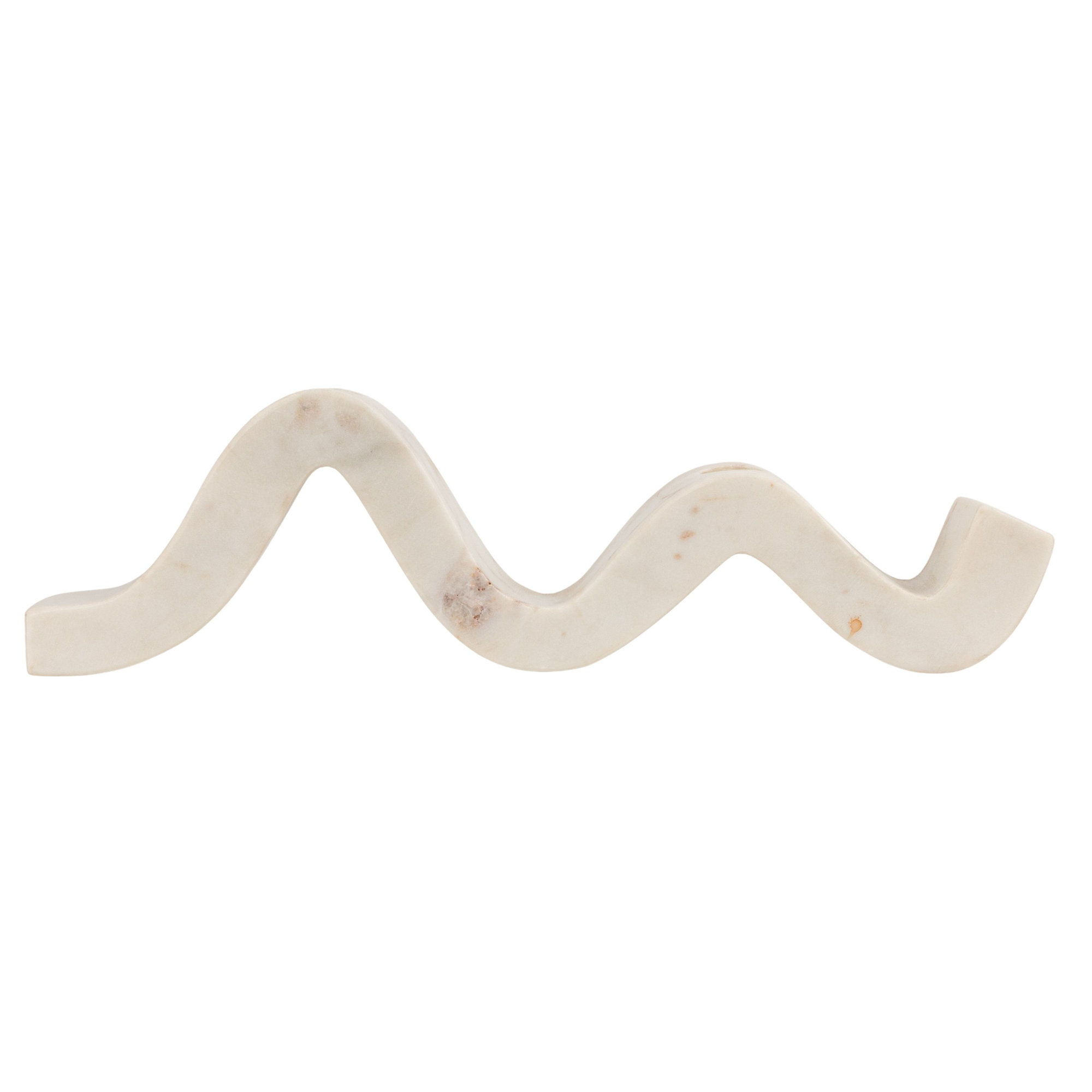 Marble Wave Double Taper Candle Holder, White