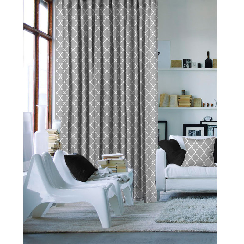 Rideau en polyester Dottie, Gris