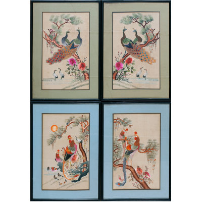 Tapis chinois antique en soie ivoire