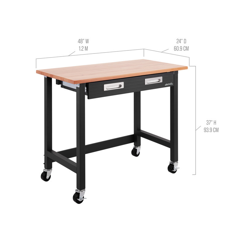 Seville Classics UltraHD 48" W Wood Top Workbench with Wheels