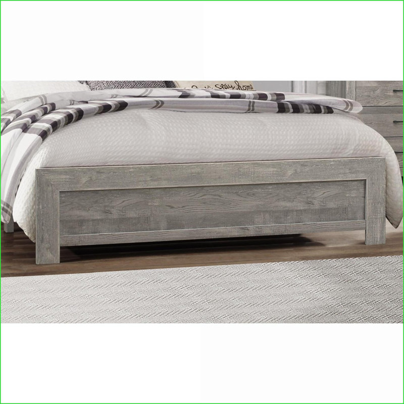 Structure de lit double en faux bois rustique imprimé 3D - Lit dans une boîte pour meubles de chambre à coucher